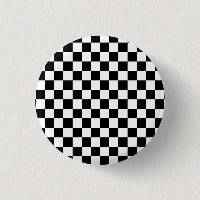 Chess players black and white 3 cm round badge (Front)