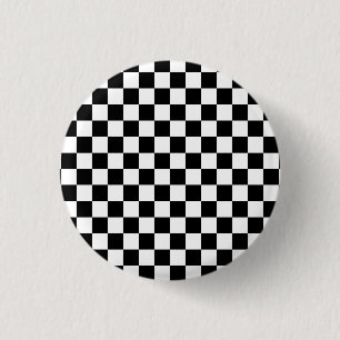Chess players black and white 3 cm round badge