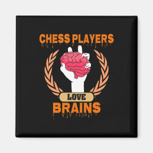 Chess Players Loves Brain Funny Scary Halloween Cu Magnet