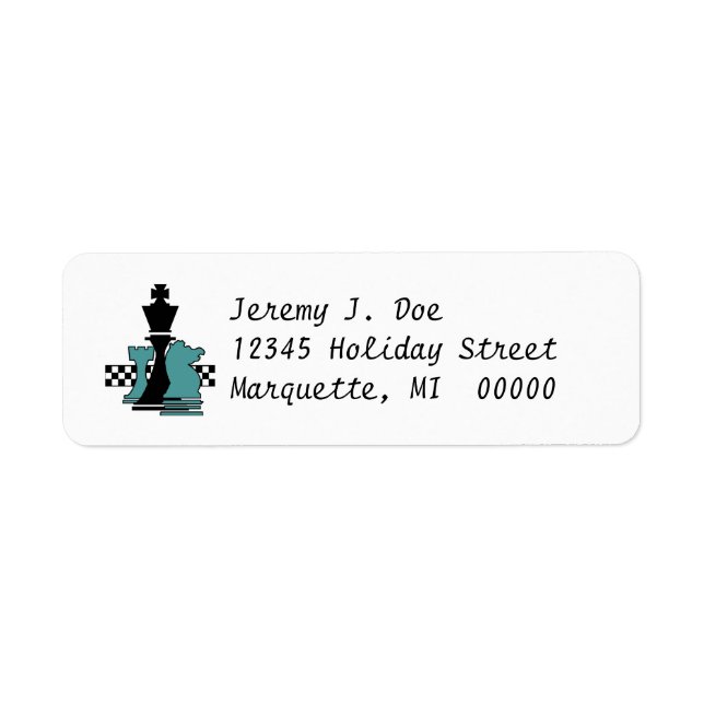 Chess Players Pieces Player Return address Labels (Front)