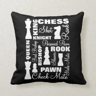 Chess Players Typography Design Cushion