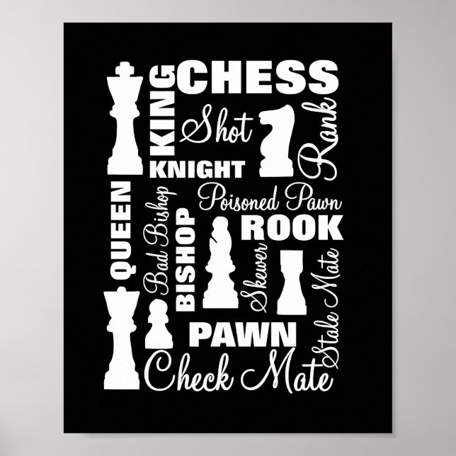 Chess Players Typography Design Poster (Front)