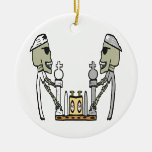 Chess Playing Ceramic Tree Decoration