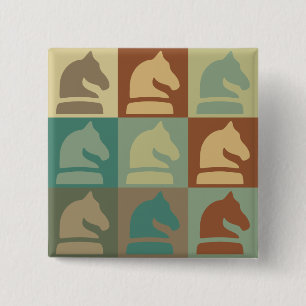 Chess Pop Art 15 Cm Square Badge