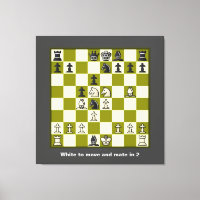 Chess Puzzle Mate in 2 Stretched Canvas Print