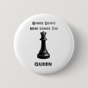 Chess Queen 6 Cm Round Badge