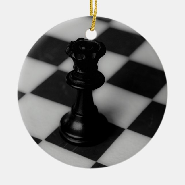 Chess queen ceramic tree decoration (Front)