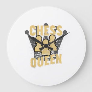 Chess Queen Kids & Women Gift Large Clock