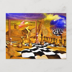 Chess Series, Chess Paintings, Chess art Postcard