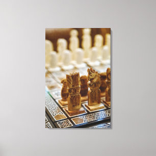 Chess set for sale, Khan el Khalili Bazaar, Canvas Print