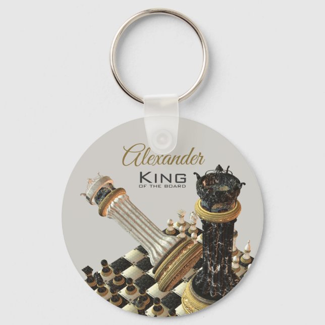 Chess Set King Of The Board Key Ring (Front)
