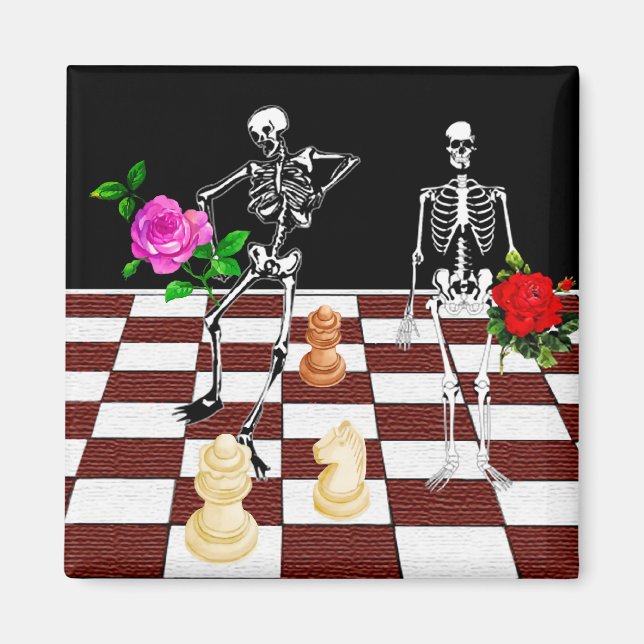 Chess Skeletons Magnet (Front)