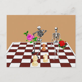 Chess Skeletons Postcard