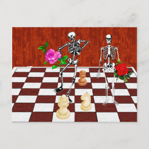 Chess Skeletons Postcard