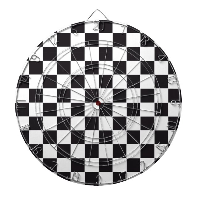Chess Square Pattern - black + your background Dartboard (Front)