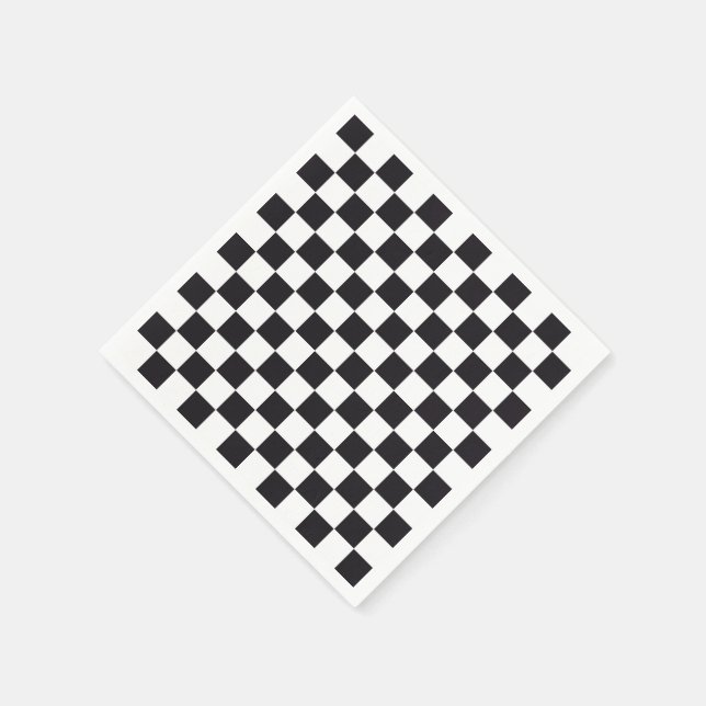 Chess Square Pattern - black + your background Napkin (Corner)