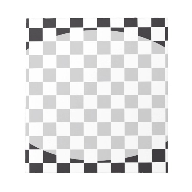 Chess Square Pattern - black + your background Notepad (Front)