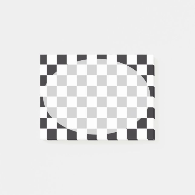 Chess Square Pattern - black + your background Post-it Notes (Front)