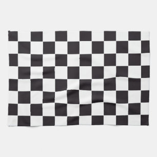 Chess Square Pattern - black + your background Tea Towel