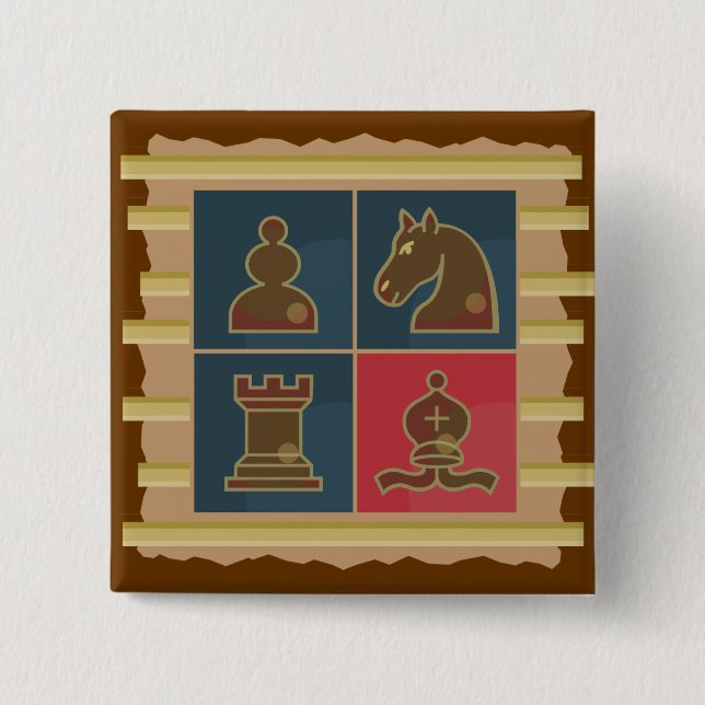 Chess Squares 15 Cm Square Badge (Front)