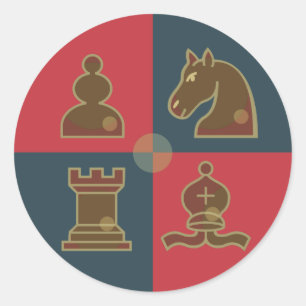 Chess Squares Round Sticker