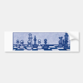 Chess Study in Blue Bumper Sticker