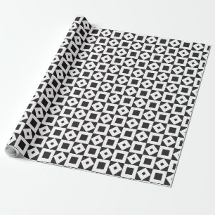 chess table diamond black white wrapping paper