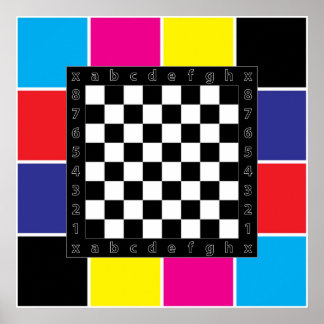 chess table on CMYK background Poster