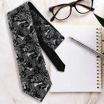 Chess Terms and Pieces Black and White ID784 Tie<br><div class="desc">It's your move! This original necktie design in honour of the classic game of chess features terminology from the game along with eye-catching graphics of chess pieces to complete the pattern. The traditional black and white colour scheme has been given a more modern, contemporary vibe with the addition of shades...</div>