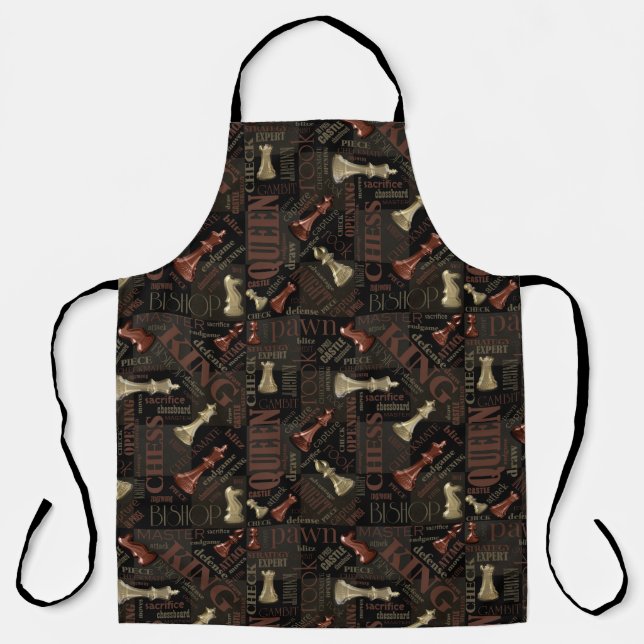 Chess Terms and Pieces Copper and Gold ID784 Apron (Front)