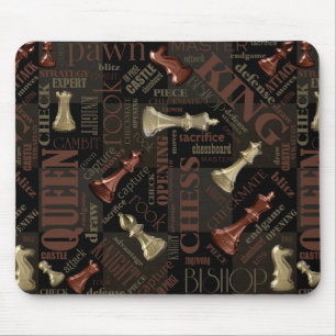 Chess Terms and Pieces Copper and Gold ID784 Mouse Mat