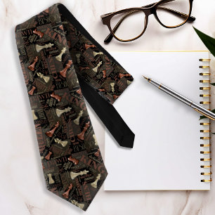 Chess Terms and Pieces Copper and Gold ID784 Tie