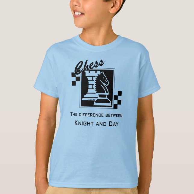 Chess the difference between Knight and Day T-Shirt (Front)