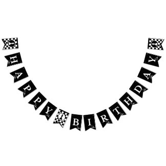 Chess Theme Happy Birthday Banners - Black & White