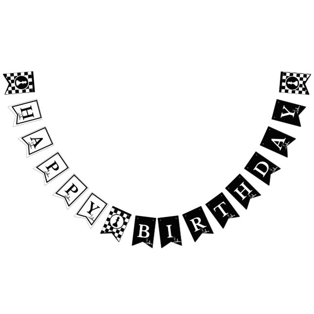 Chess Theme Happy Birthday Banners - Black & White (All)
