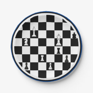 Chess Theme Paper Plates - Elegant Chessboard 