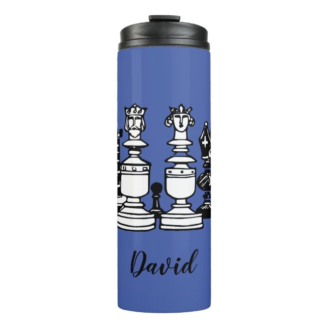 Chess Themed Personalised Drink Tumbler (Front)