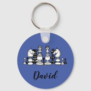Chess Themed Personalised Keychain
