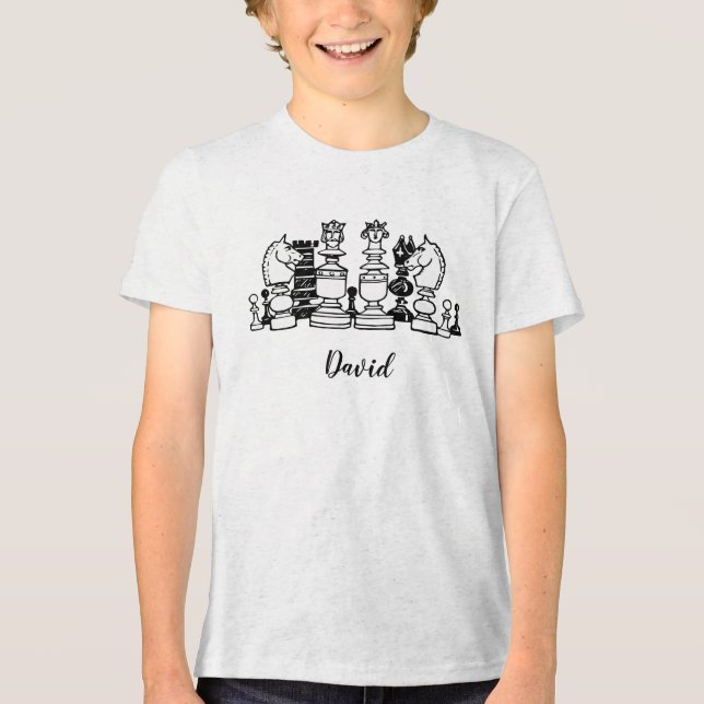 Chess Themed Personalised Kids Tshirt (Front)