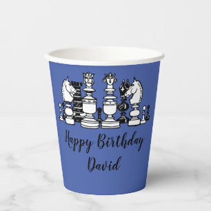 Chess Themed Personalised Paper Cups