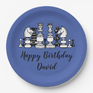 Chess Themed Personalised Paper Plates