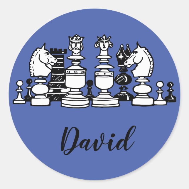 Chess Themed Personalised Stickers (Front)