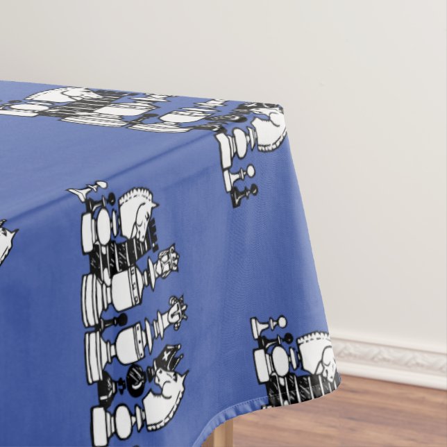 Chess Themed Tablecloth for Parties Tournaments (In Situ)