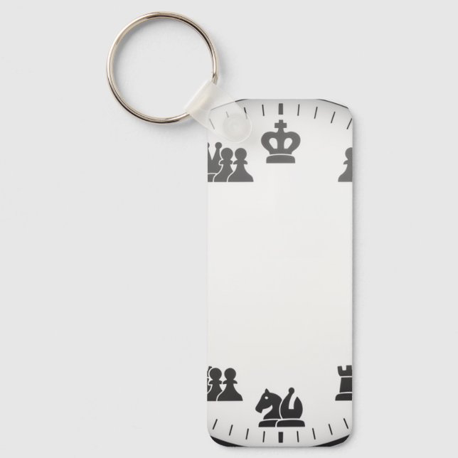 Chess Themed Wall Clock Key Ring (Front)