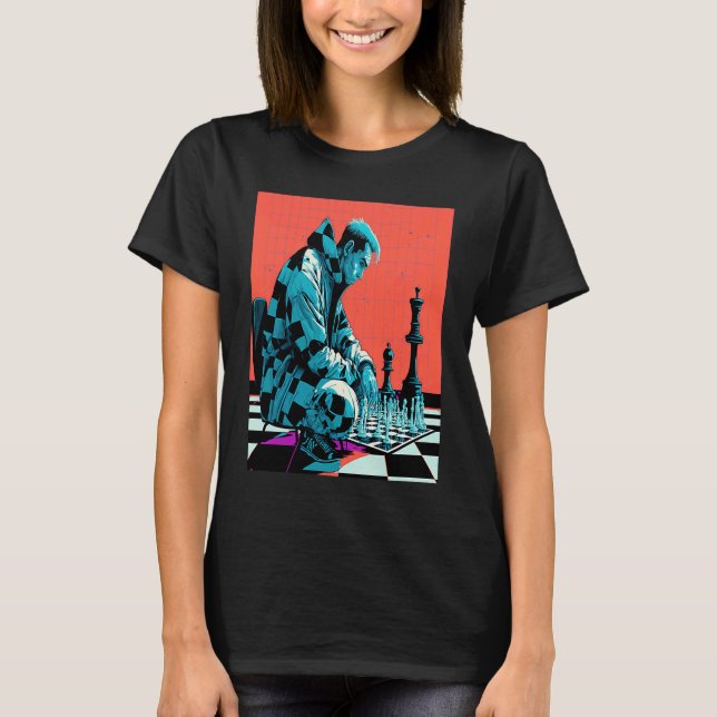Chess Tournament Fans Retro Pop Chess Player  1 T-Shirt (Front)