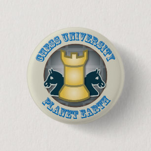 Chess University on Planet Earth Emblem 3 Cm Round Badge