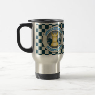 Chess University on Planet Earth Emblem Travel Mug