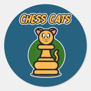 chess with cats men and women - chess cats classic round sticker