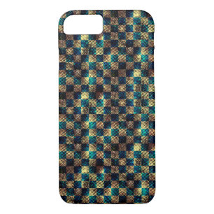 Chess with dirty and scratched effect, yellow blue iPhone 8/7 case