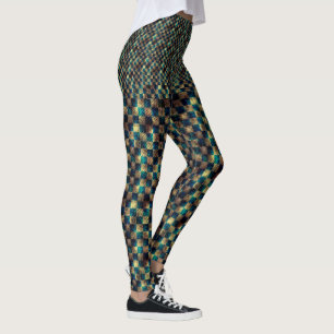 Chess with dirty and scratched effect, yellow blue leggings